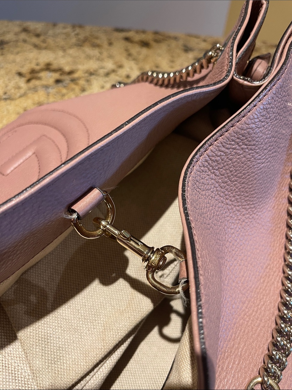 Gucci Blush Pink Soho Pebbled Leather Shoulder Tote - Picture 10 of 15